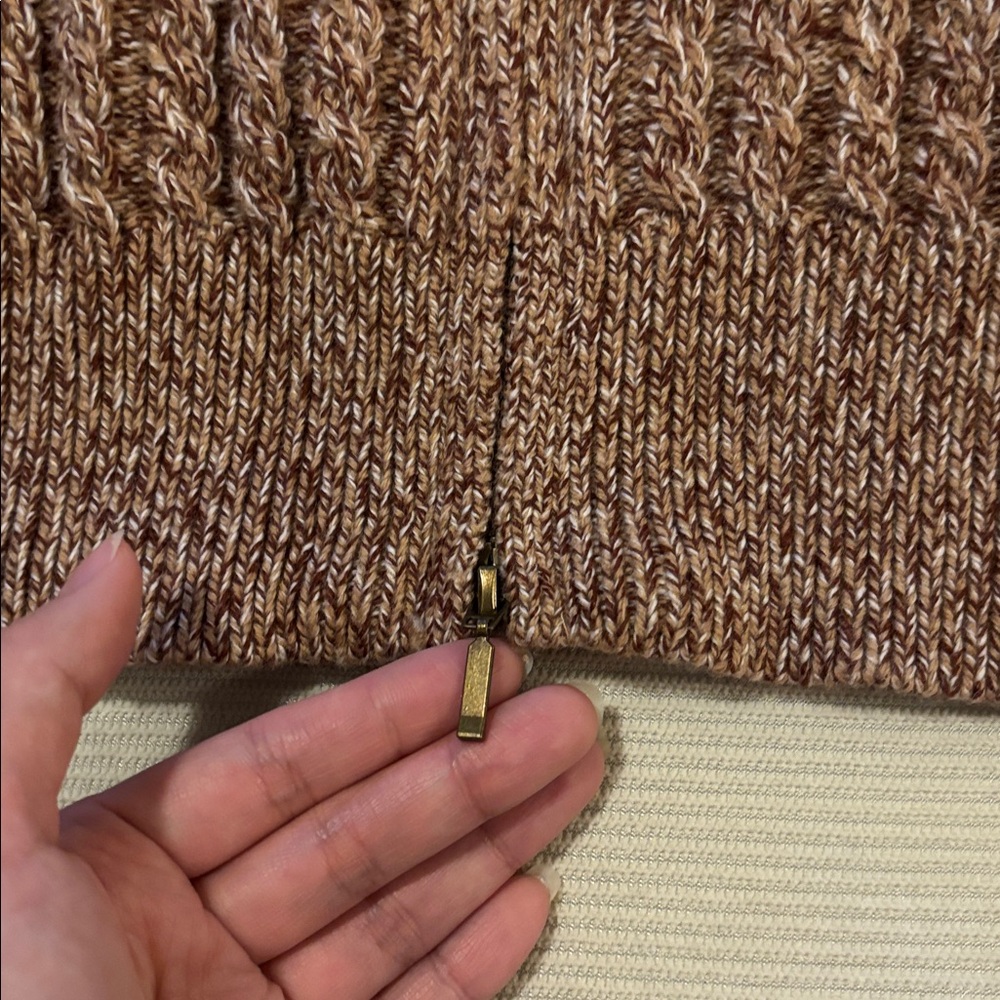 Wool Blend Cable Knit Sweater-S - Picture 3 of 14